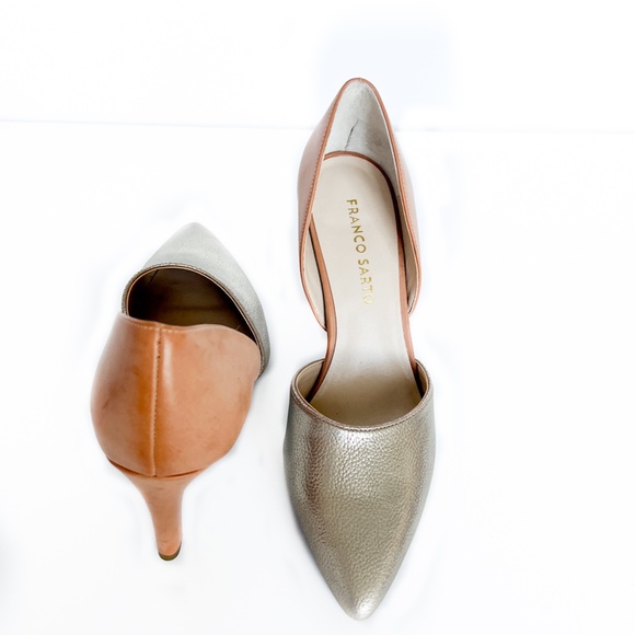 Franco Sarto Metallic Silver and Tan Heels - Picture 5 of 7